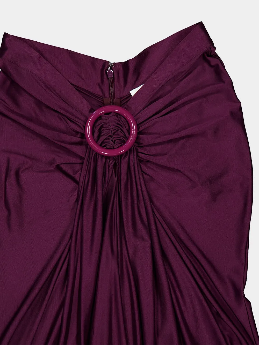 Magenta Ruched Viscose Maxi Skirt sold by Fashion Clinic product image thumbnail 3