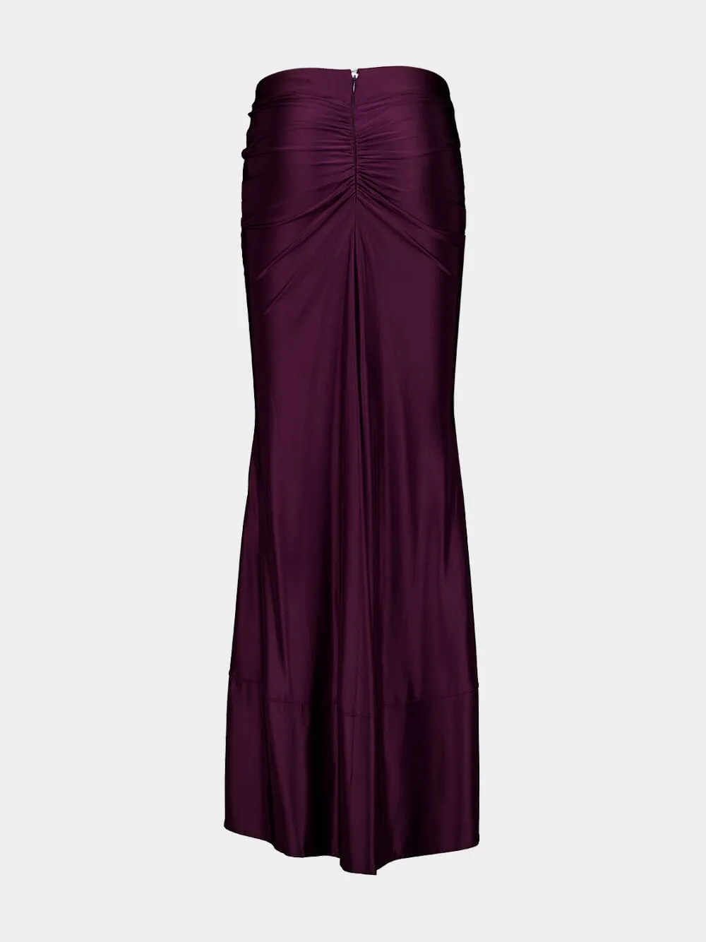 Magenta Ruched Viscose Maxi Skirt sold by Fashion Clinic product image thumbnail 2