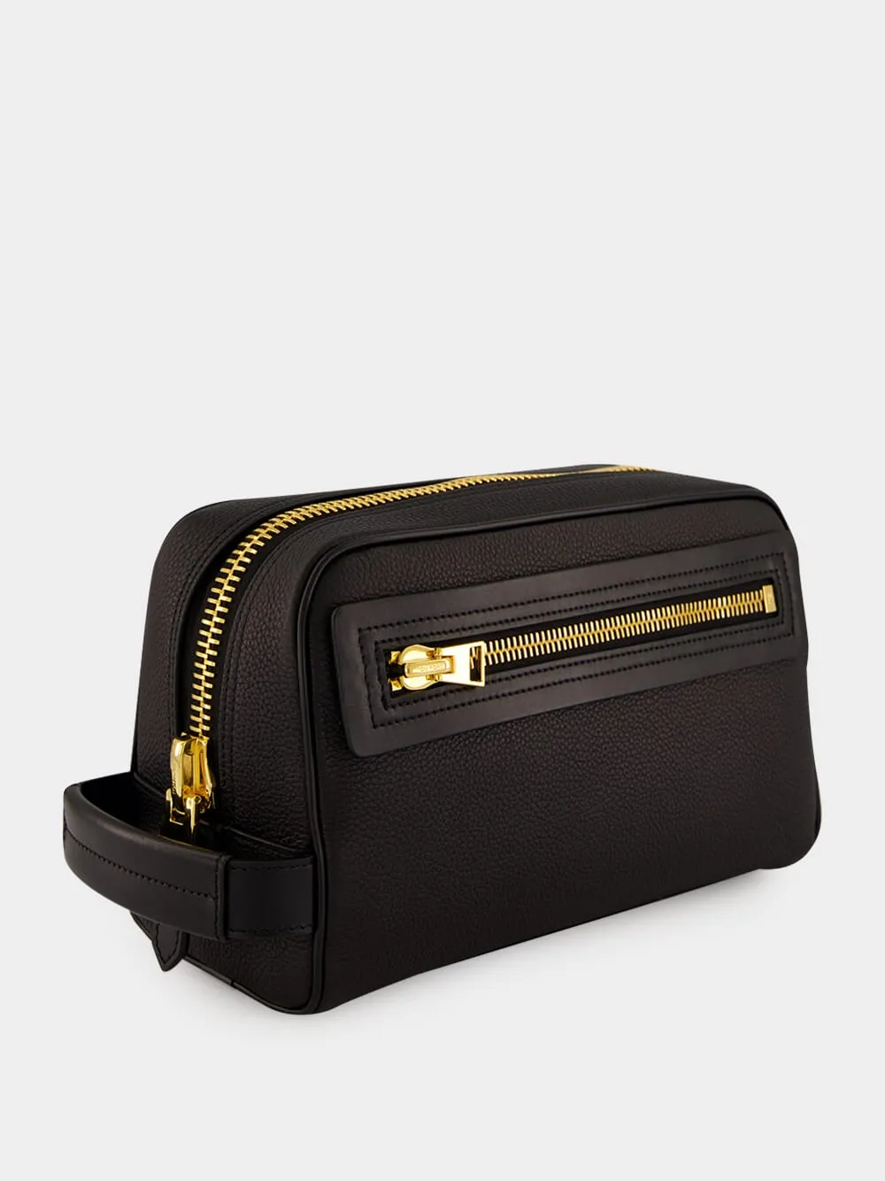 Black Grain Leather Toiletry Case sold by Fashion Clinic product image thumbnail 2