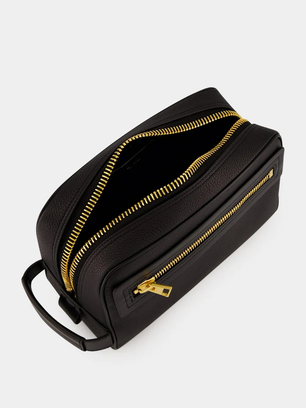 Black Grain Leather Toiletry Case sold by Fashion Clinic product image thumbnail 5