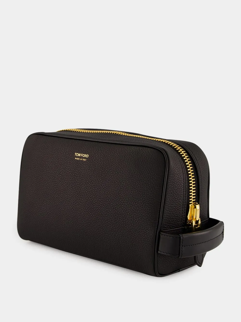 Black Grain Leather Toiletry Case sold by Fashion Clinic product image thumbnail 4
