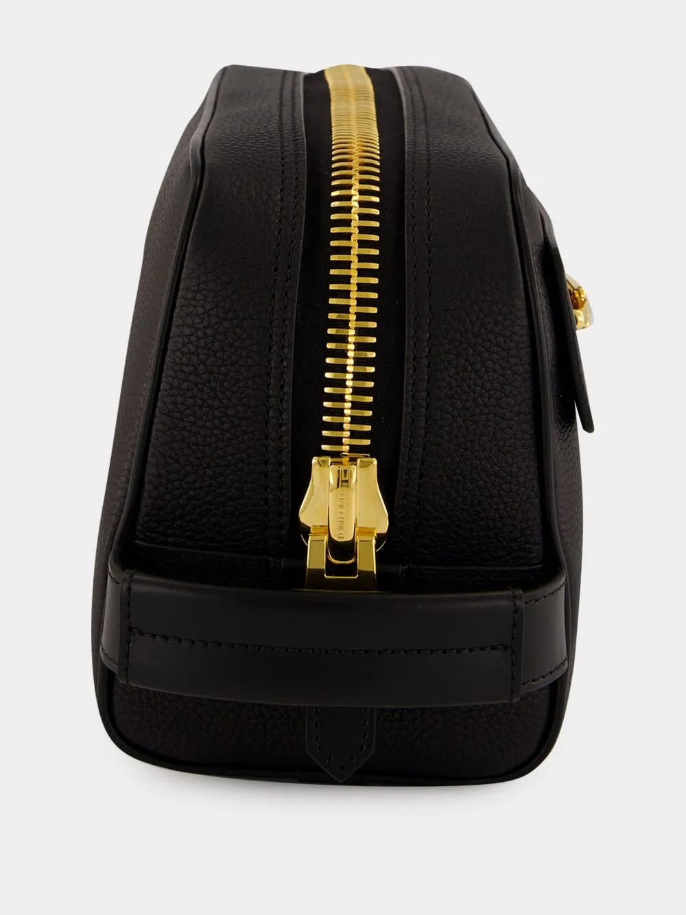 Black Grain Leather Toiletry Case sold by Fashion Clinic product image thumbnail 3