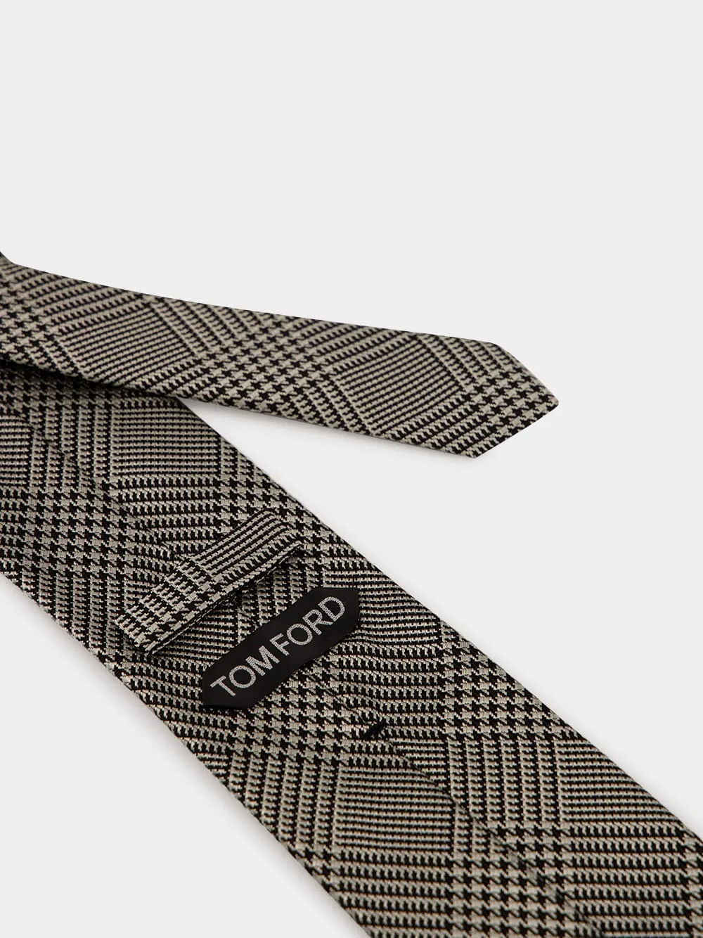 Silver Prince of Wales Mulberry Silk Tie sold by Fashion Clinic product image thumbnail 4