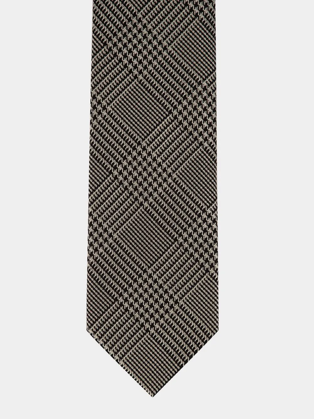 Silver Prince of Wales Mulberry Silk Tie sold by Fashion Clinic product image thumbnail 3