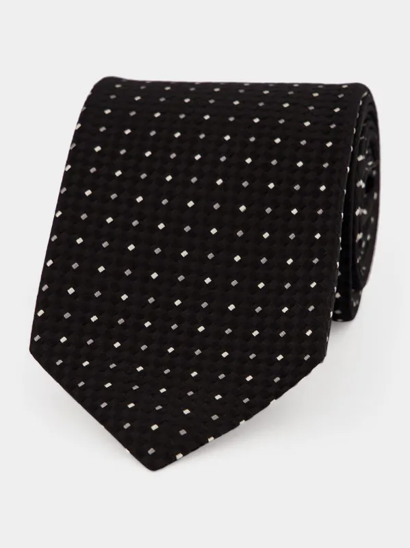 Black Dot Mulberry Silk Tie made by Tom Ford