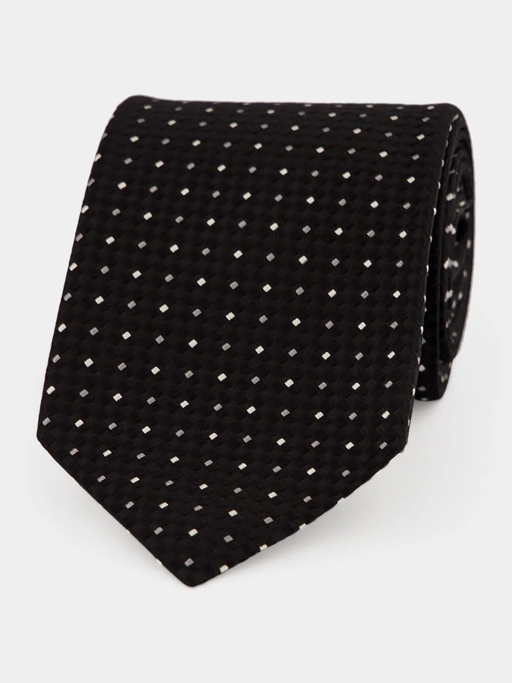 Black Dot Mulberry Silk Tie sold by Fashion Clinic