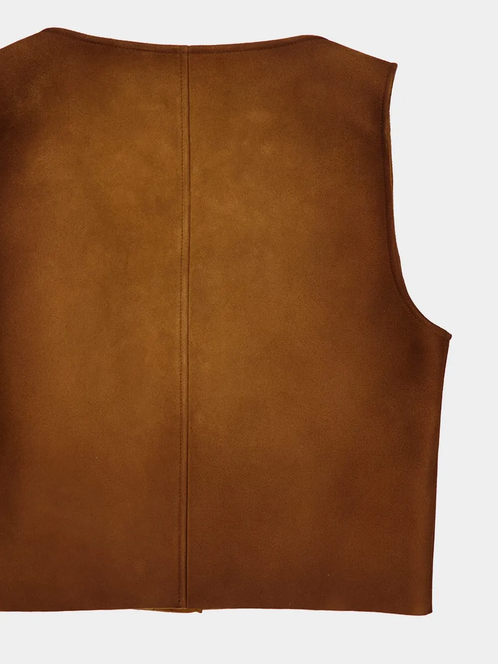 Cognac Waxed Suede Top sold by Fashion Clinic product image thumbnail 4
