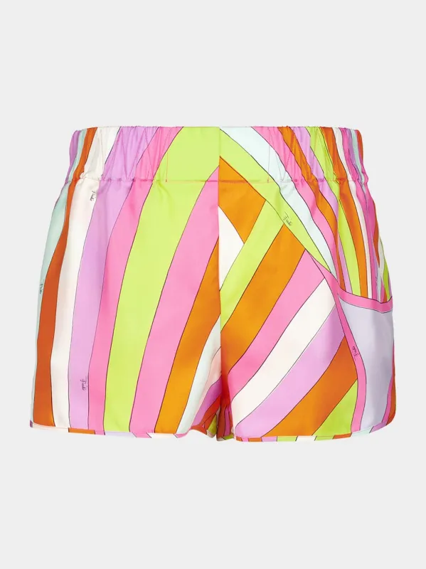Iride Print Silk Shorts made by Emilio Pucci