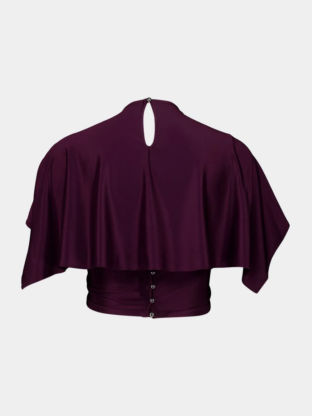 Magenta Ruched Cropped Viscose Top sold by Fashion Clinic product image thumbnail 2