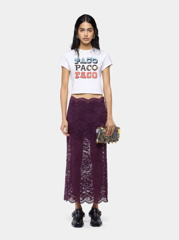 White Paco Logo Cropped T-Shirt made by Rabanne