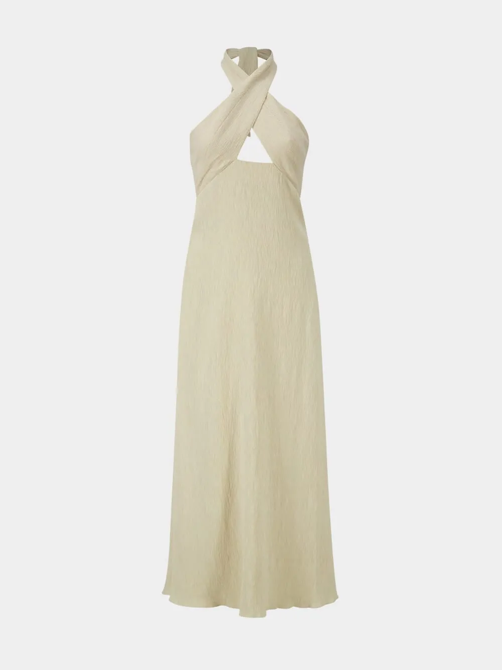 Ecru Light Heart Viscose Midi Dress sold by Fashion Clinic