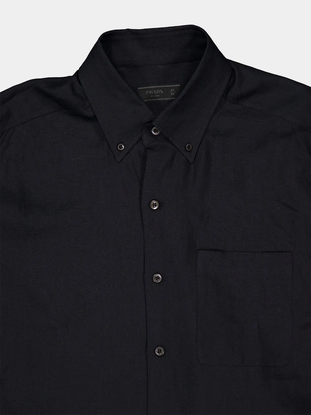 Black Loose Fit Linen Shirt sold by Fashion Clinic product image thumbnail 3