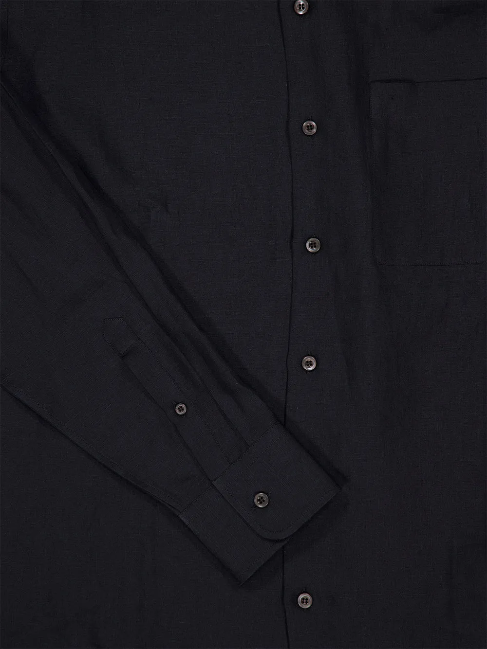 Black Loose Fit Linen Shirt sold by Fashion Clinic product image thumbnail 4
