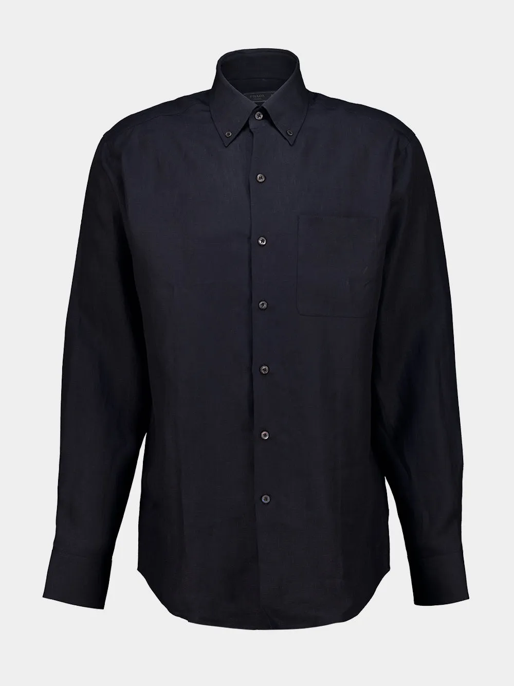 Black Loose Fit Linen Shirt sold by Fashion Clinic