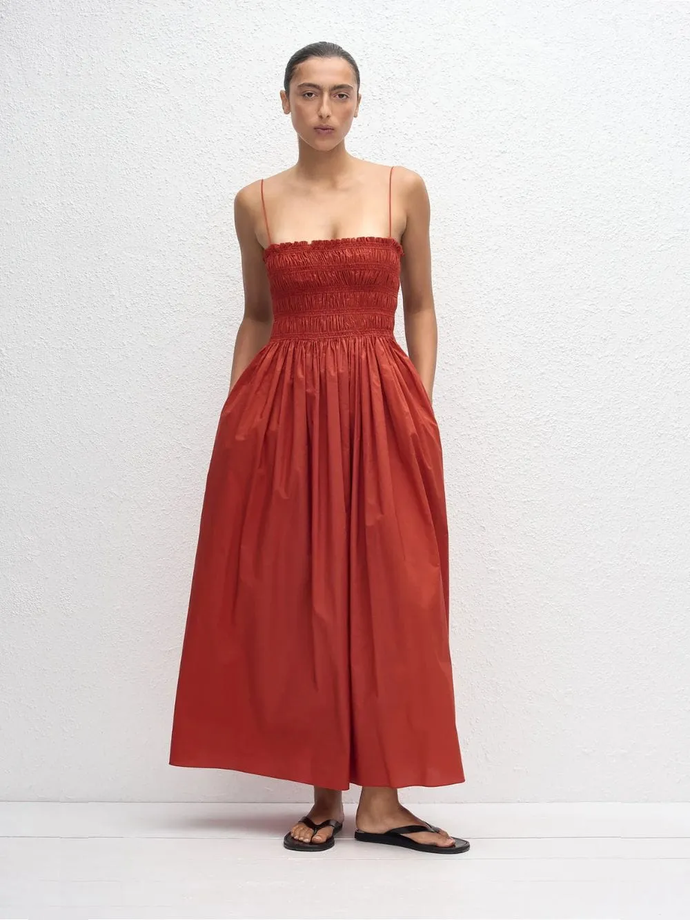 Tomato Shirred Bodice Midi Dress sold by Fashion Clinic product image thumbnail 2