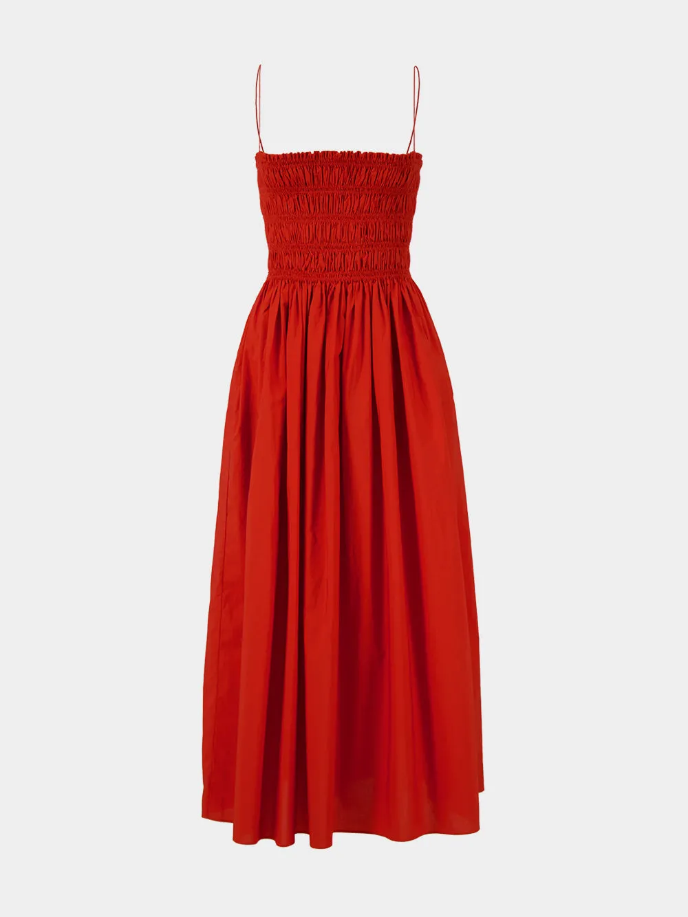 Tomato Shirred Bodice Midi Dress sold by Fashion Clinic