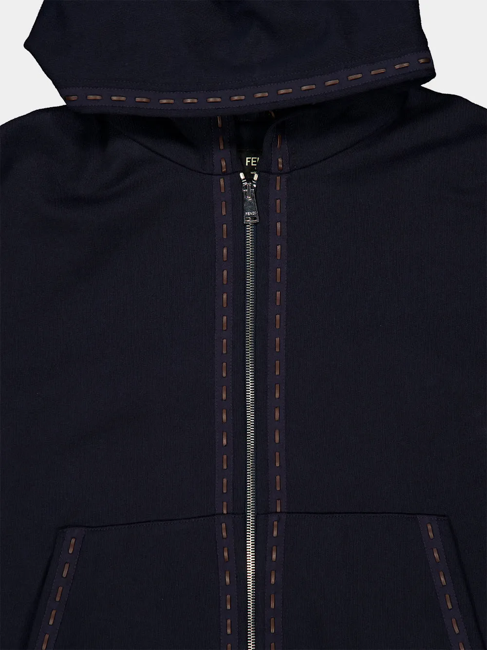 Navy Hooded Zip-Up Sweatshirt sold by Fashion Clinic product image thumbnail 4