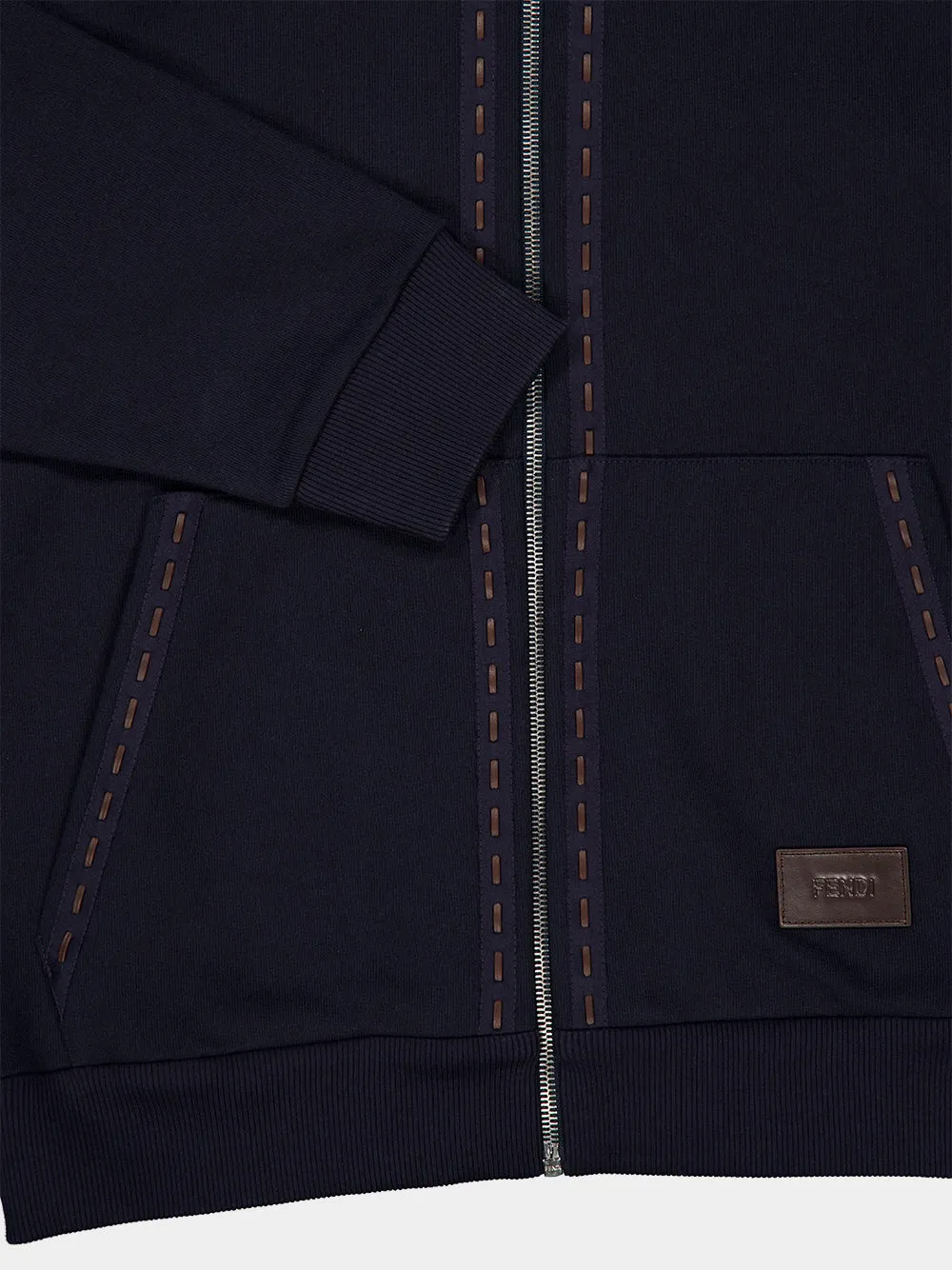 Navy Hooded Zip-Up Sweatshirt sold by Fashion Clinic product image thumbnail 5