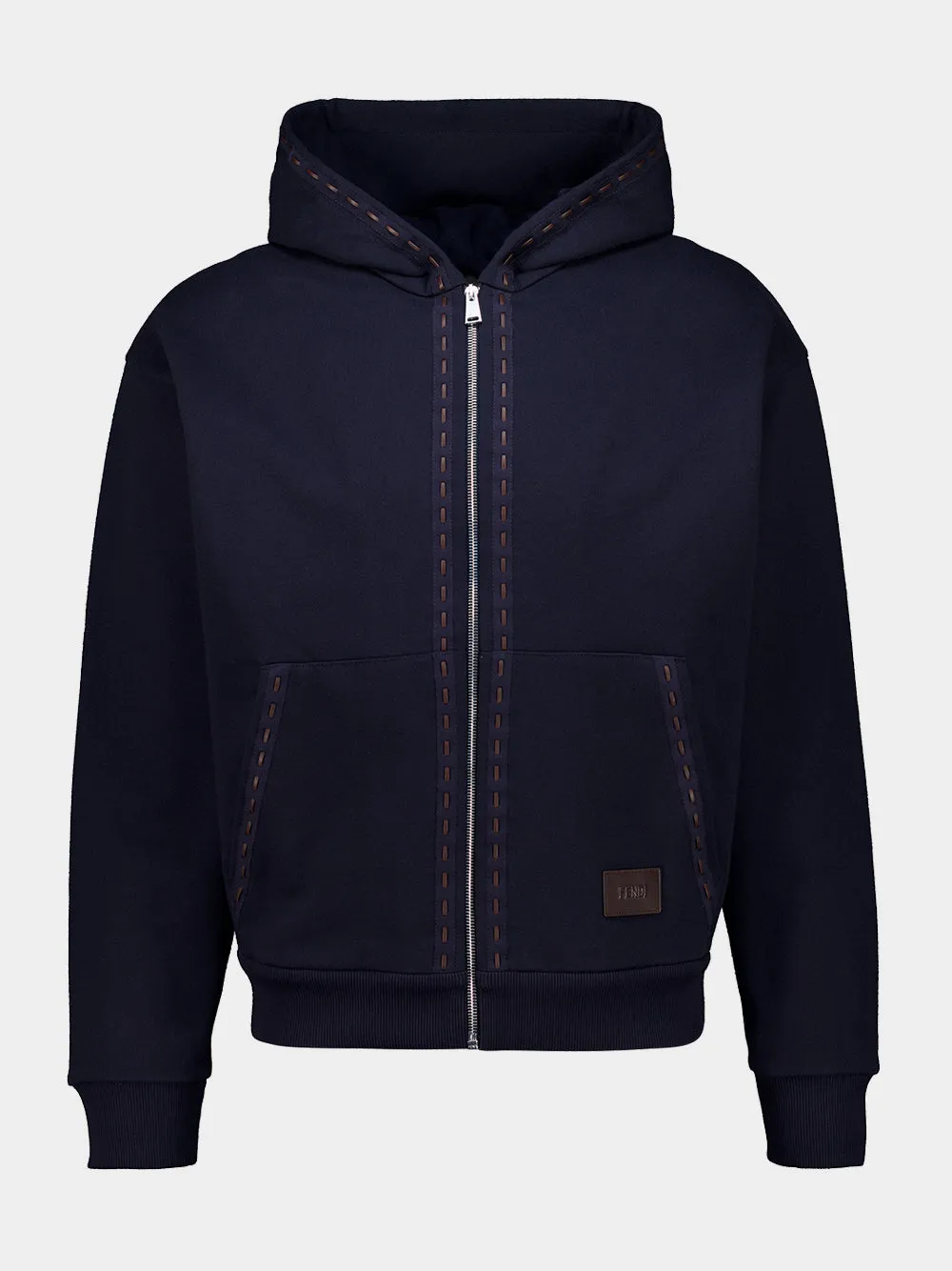 Navy Hooded Zip-Up Sweatshirt sold by Fashion Clinic product image thumbnail 2