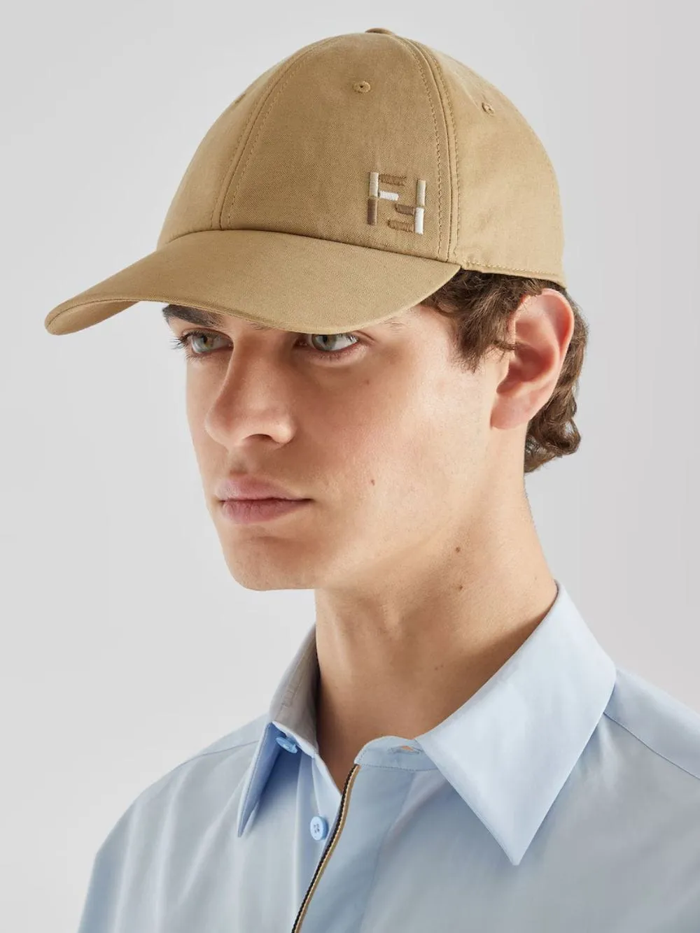 Beige Cotton and Linen Baseball Cap sold by Fashion Clinic product image thumbnail 2