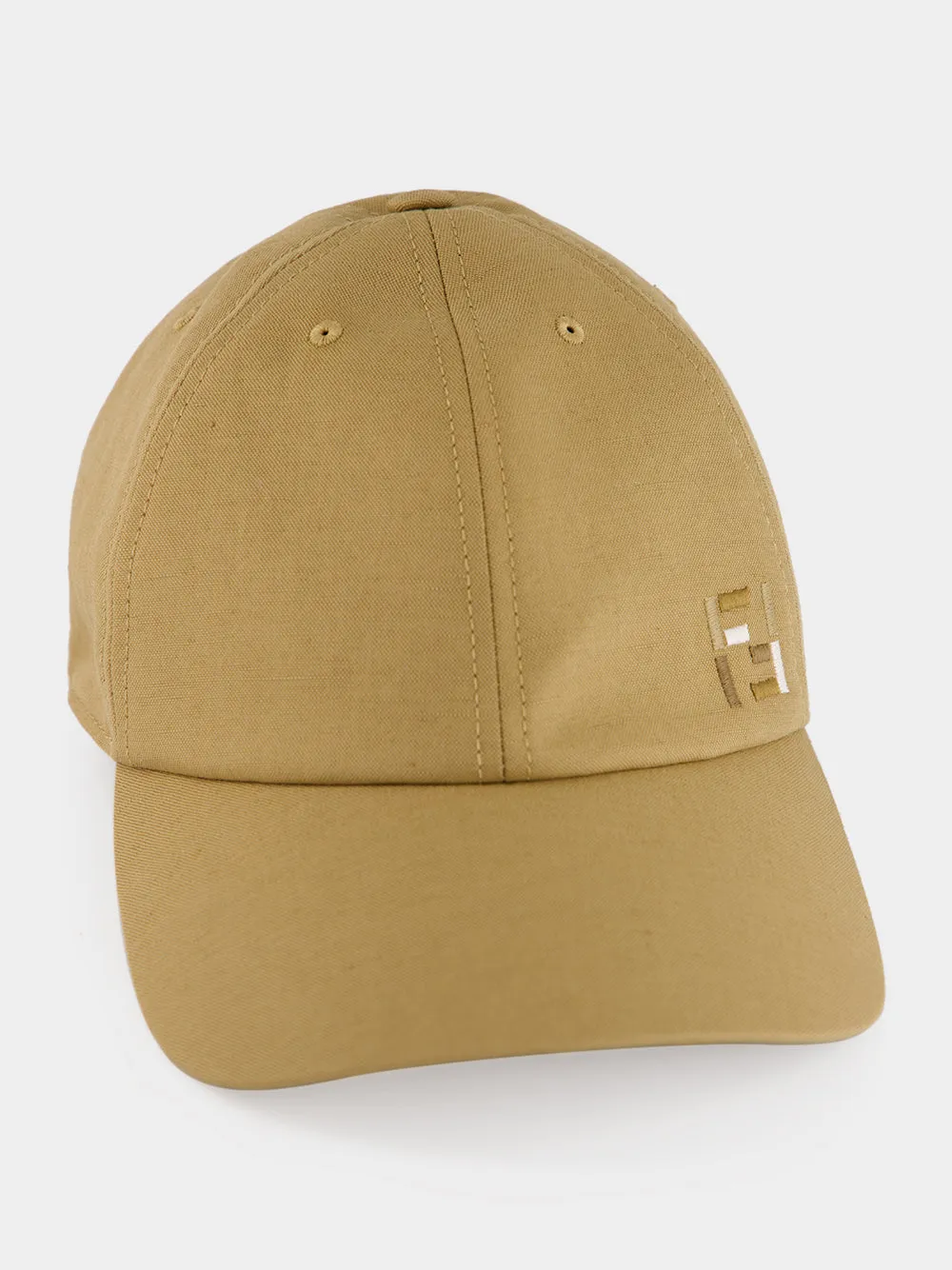 Beige Cotton and Linen Baseball Cap sold by Fashion Clinic product image thumbnail 4