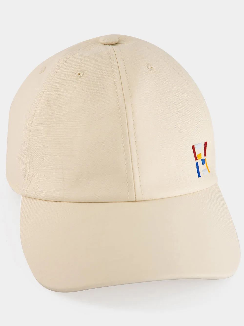 White Cotton and Linen Baseball Cap sold by Fashion Clinic product image thumbnail 4