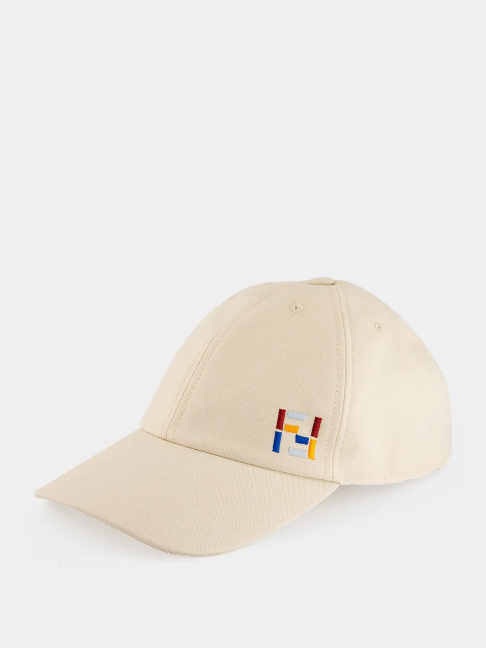 White Cotton and Linen Baseball Cap sold by Fashion Clinic product image thumbnail 2