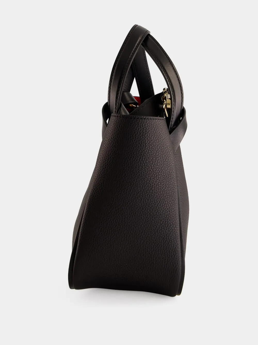 Black Bettina Mini Grained Leather Tote Bag sold by Fashion Clinic product image thumbnail 4
