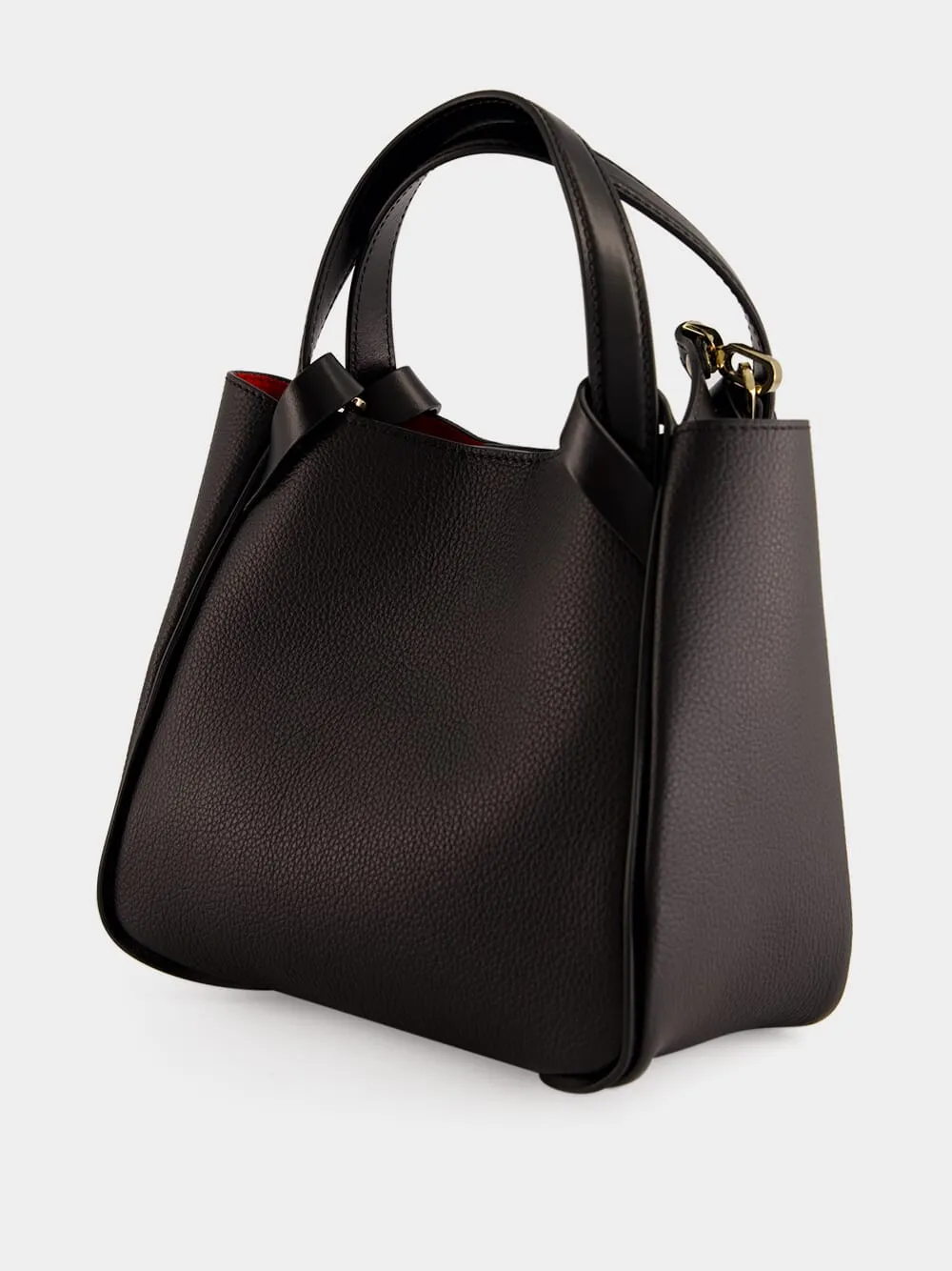 Black Bettina Mini Grained Leather Tote Bag sold by Fashion Clinic product image thumbnail 5