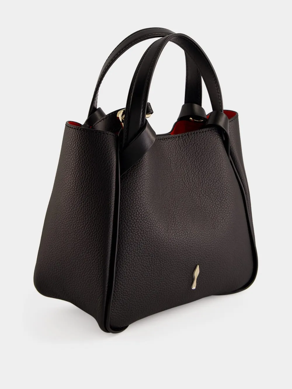 Black Bettina Mini Grained Leather Tote Bag sold by Fashion Clinic product image thumbnail 3
