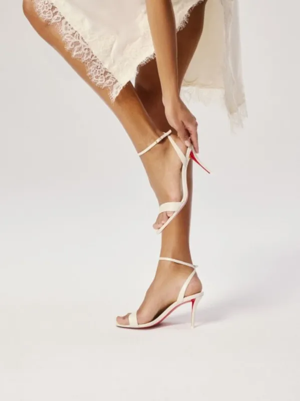 White Miss Z 80 Strappy Sandals made by Christian Louboutin