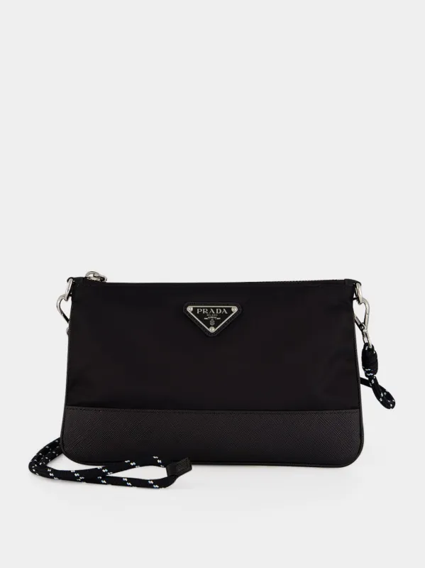 Black Recycled Polyamide Crossbody Bag made by Prada