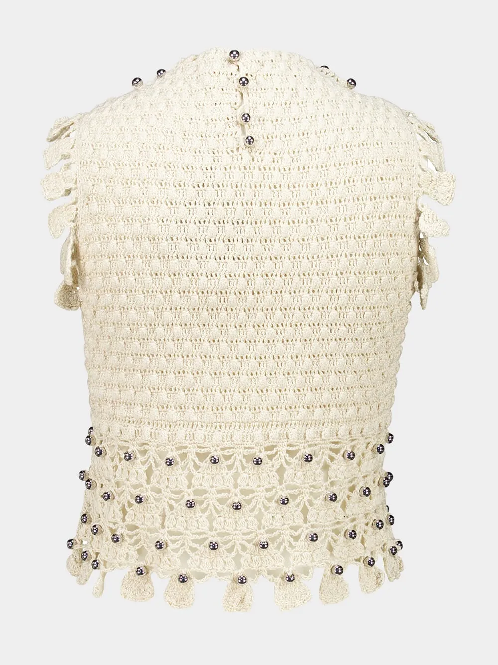 Ecru Handmade Crochet Sleeveless Top sold by Fashion Clinic product image thumbnail 2