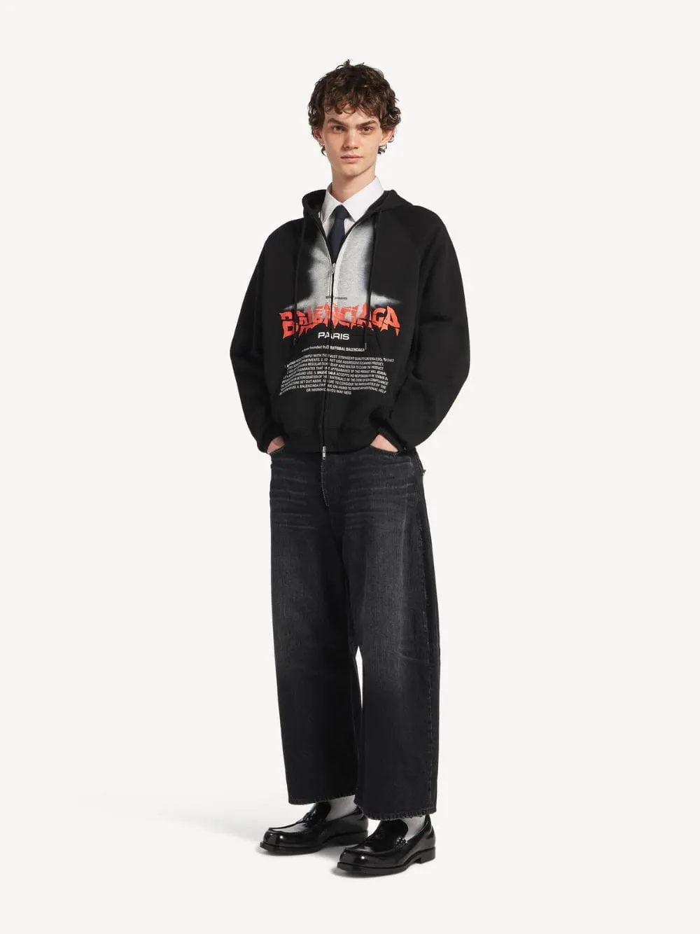 Black The Door Zip-Up Hooded Sweatshirt sold by Fashion Clinic