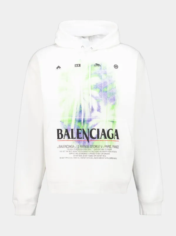 White Oversized The Window Medium Hooded Sweatshirt made by Balenciaga
