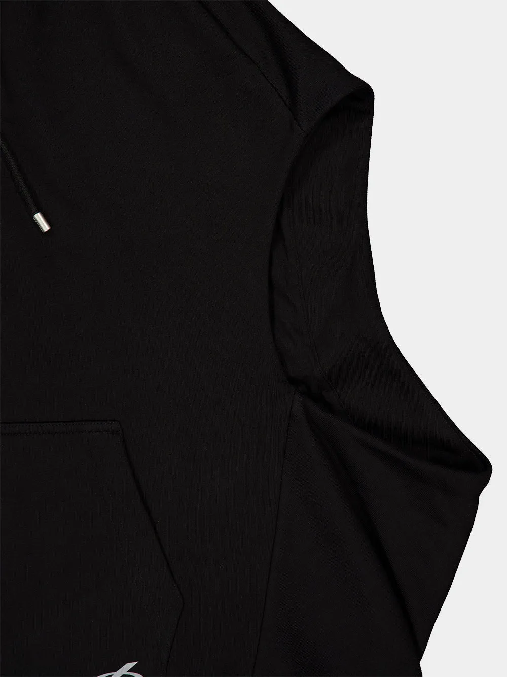 Black Sleeveless Hooded Sweatshirt sold by Fashion Clinic product image thumbnail 4