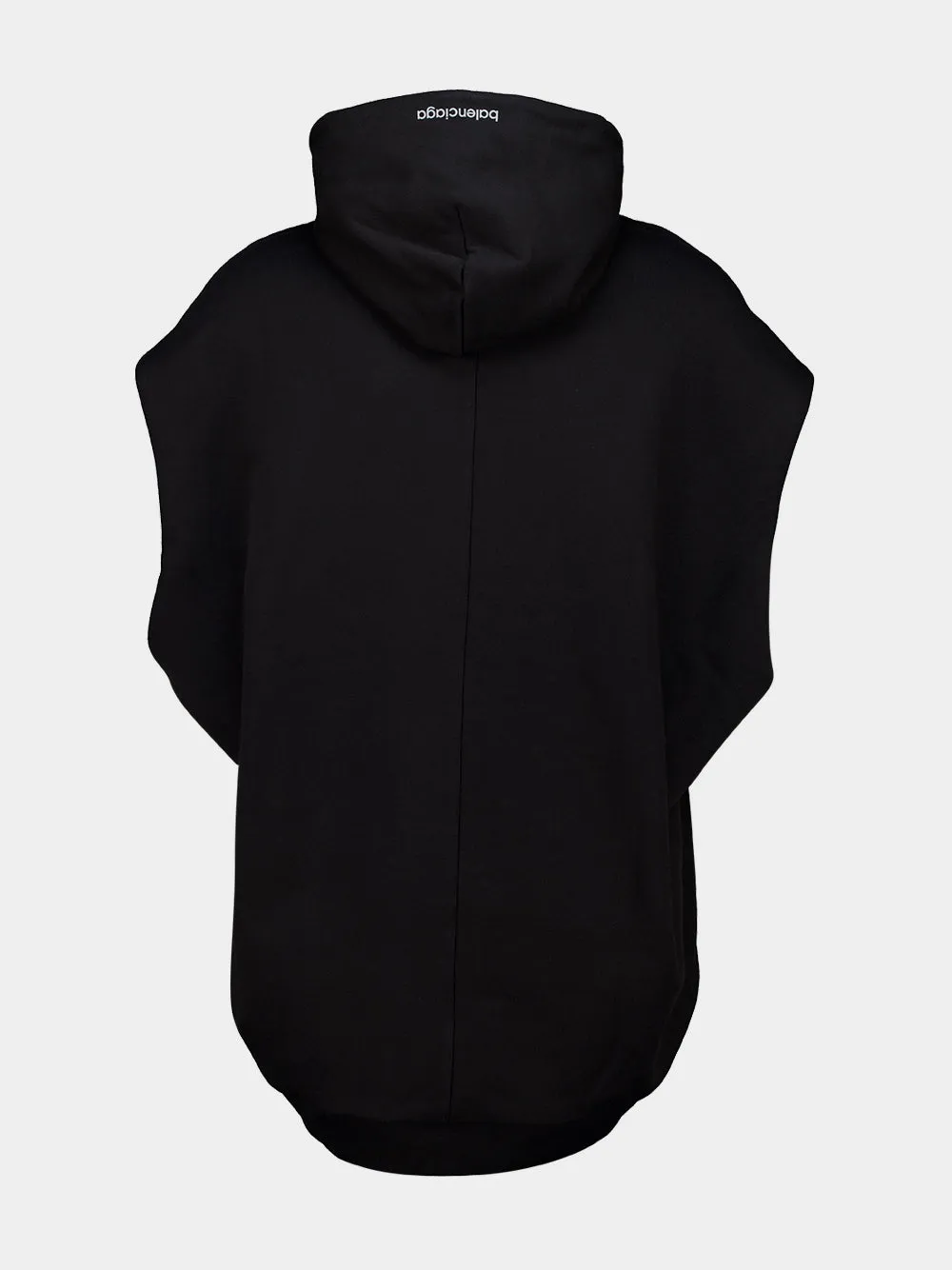 Black Sleeveless Hooded Sweatshirt sold by Fashion Clinic product image thumbnail 2
