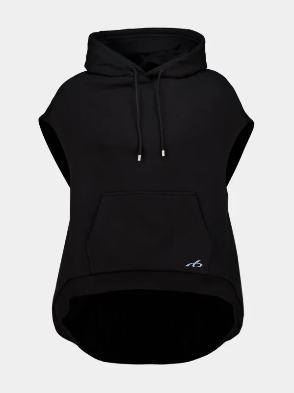 Black Sleeveless Hooded Sweatshirt made by Balenciaga