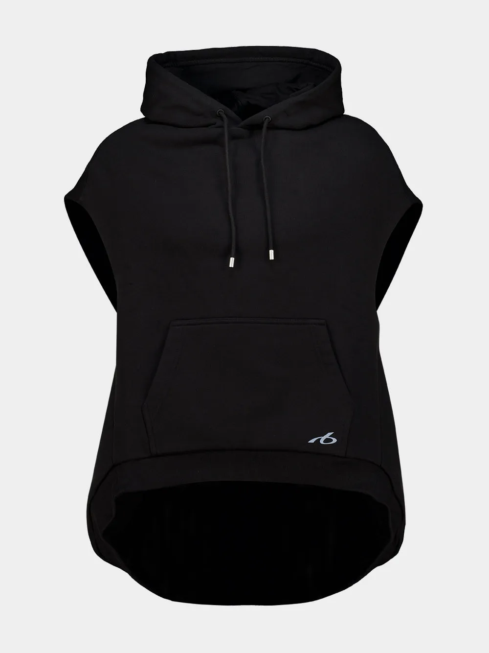 Black Sleeveless Hooded Sweatshirt sold by Fashion Clinic
