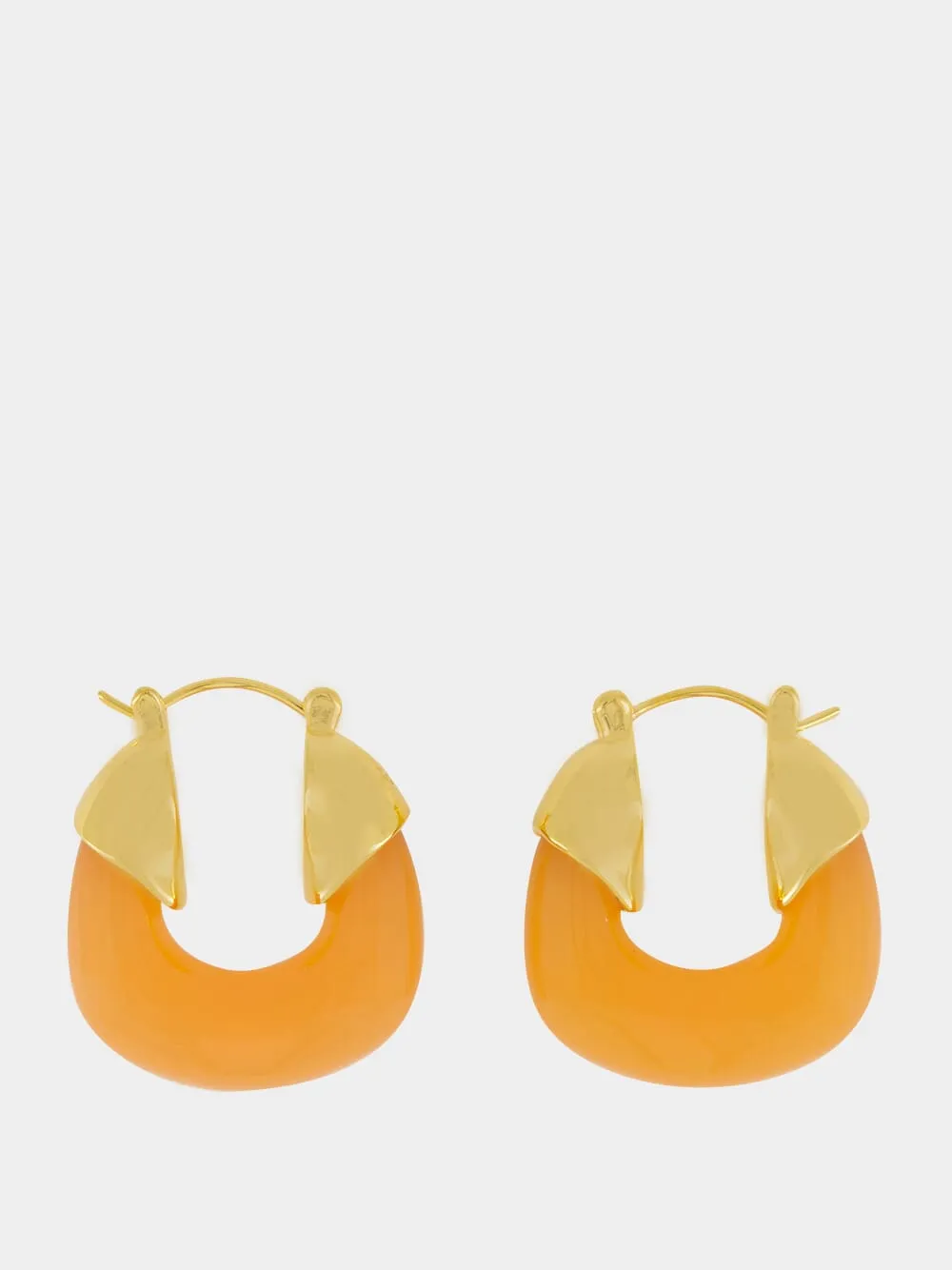 Tangerine Mini Organic Hoops sold by Fashion Clinic
