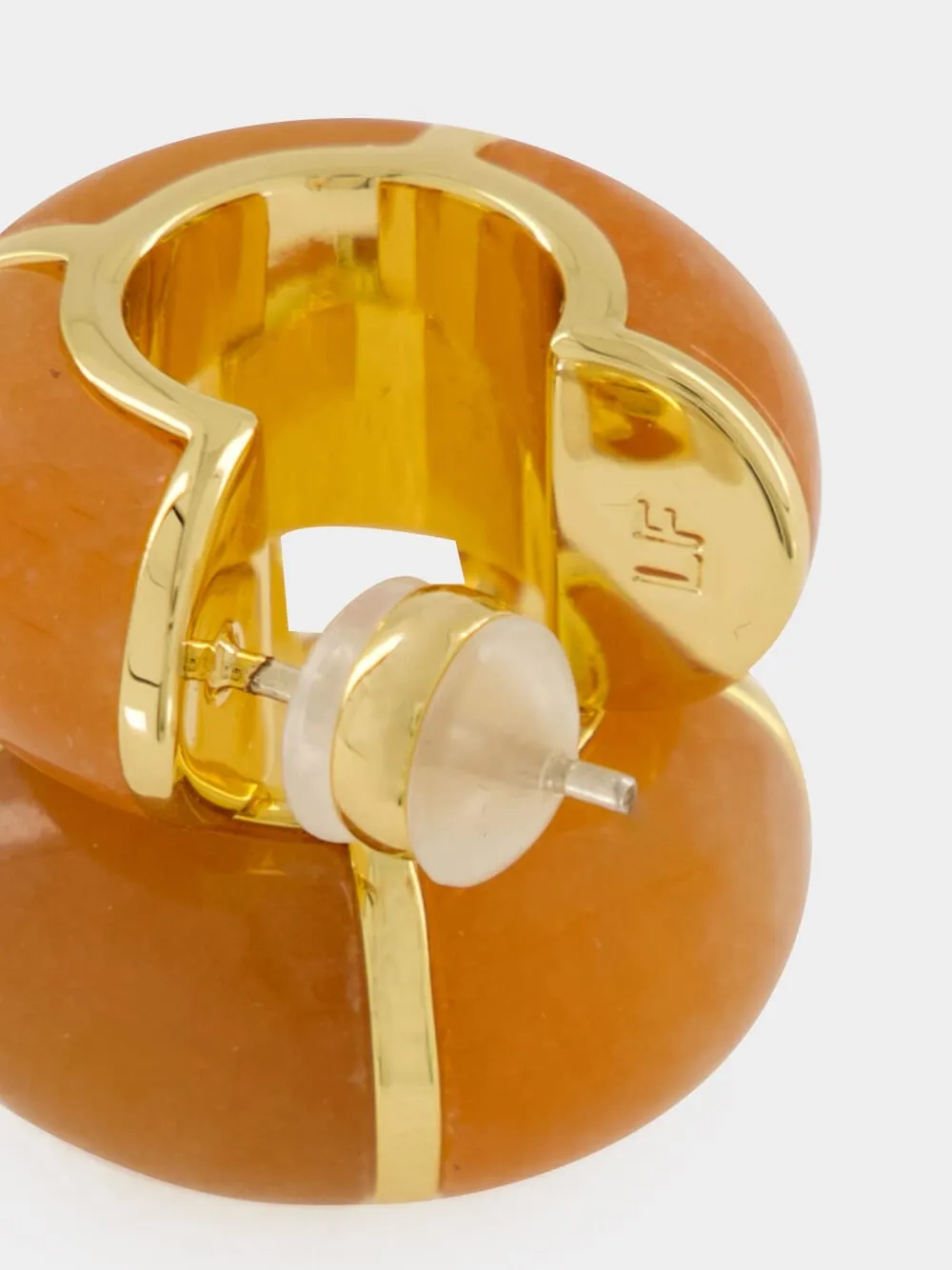 Peach Zellige Hoop Earrings sold by Fashion Clinic product image thumbnail 4