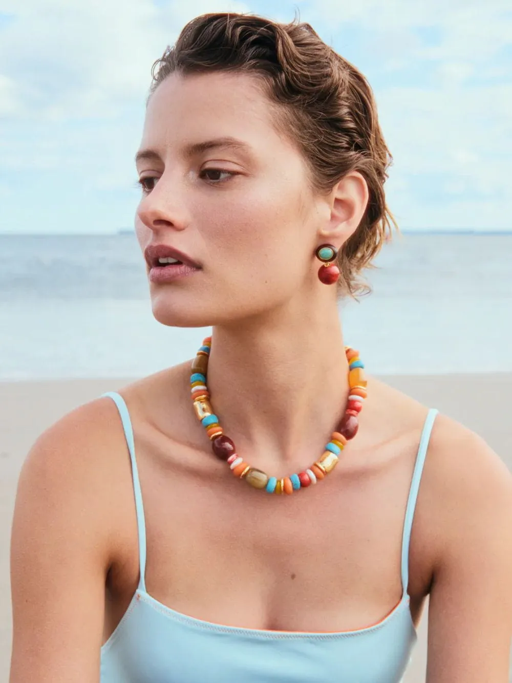 Coral Laurel Drop Earrings sold by Fashion Clinic product image thumbnail 2