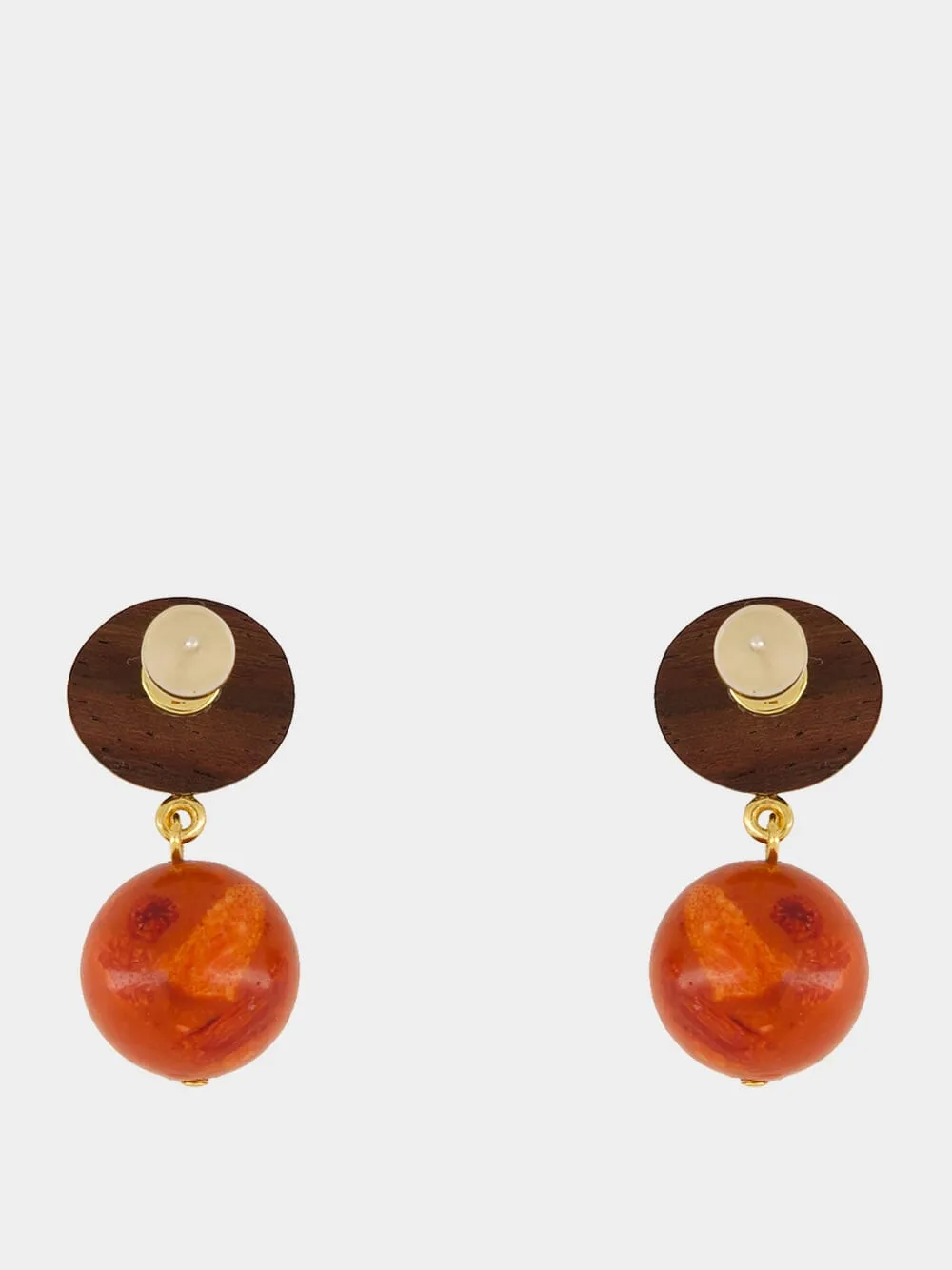 Coral Laurel Drop Earrings sold by Fashion Clinic product image thumbnail 3