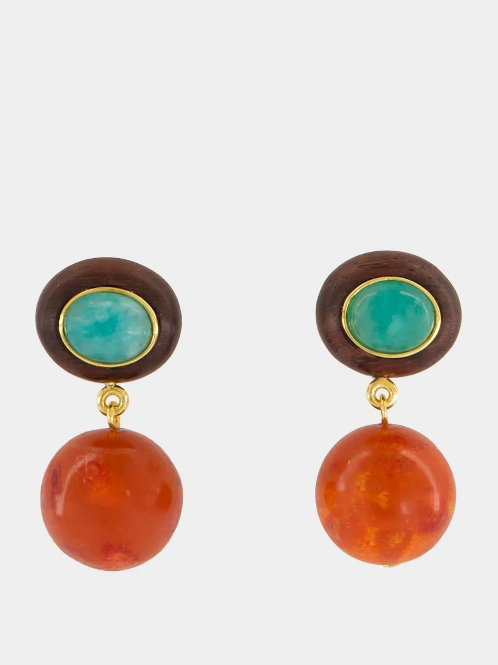 Coral Laurel Drop Earrings sold by Fashion Clinic