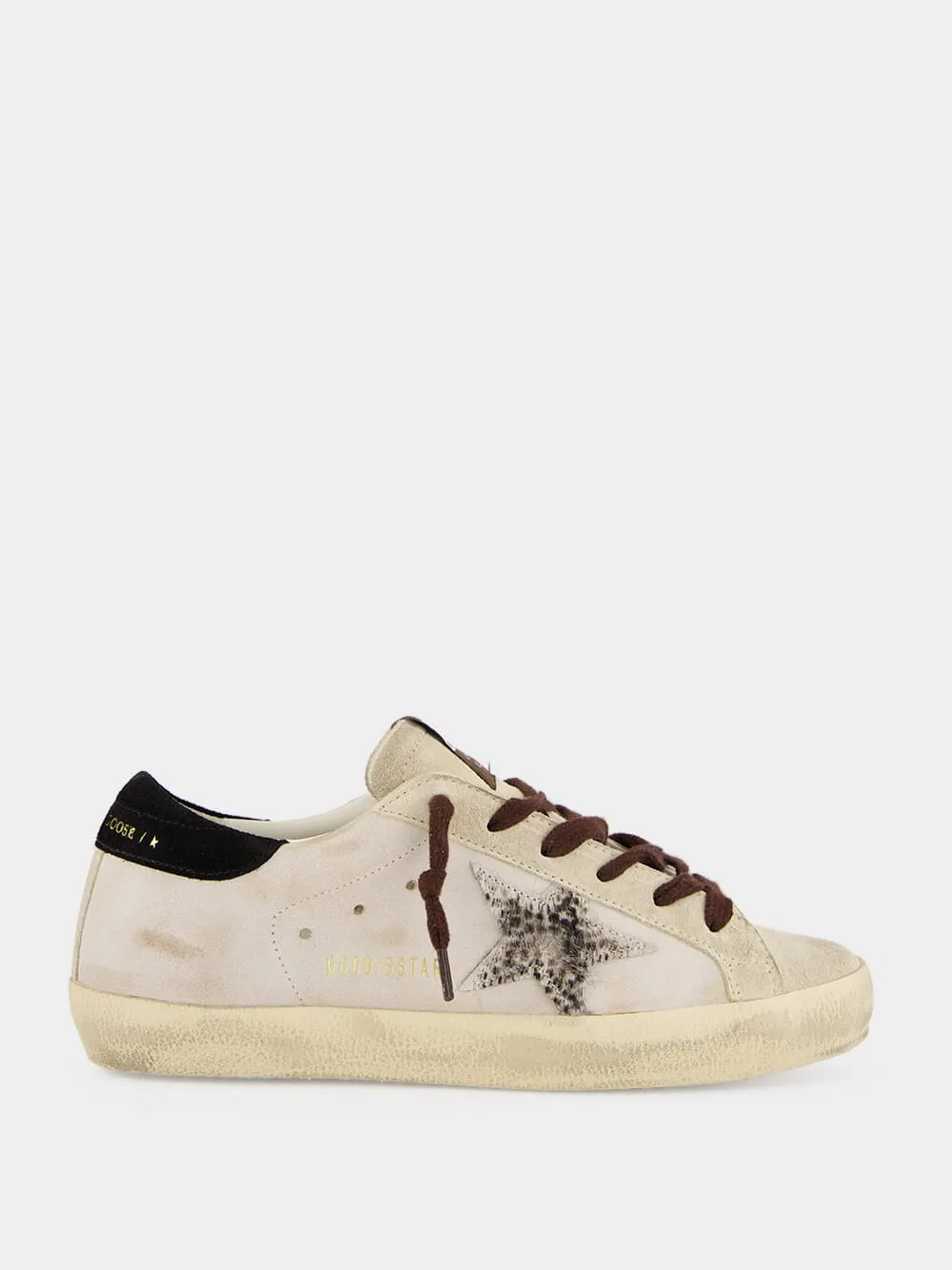 Seed Pearl and Black Super-Star Sneakers sold by Fashion Clinic