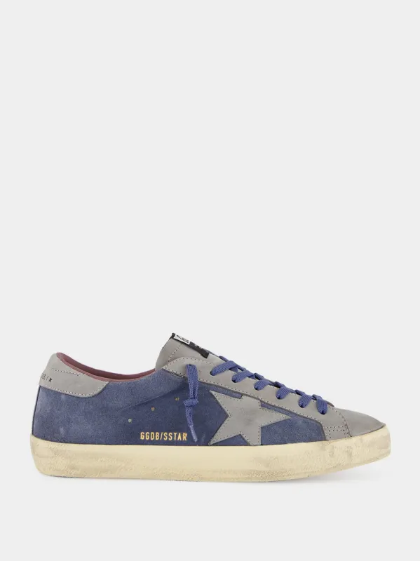 Blue and Silver Super-Star Sneakers made by Golden Goose
