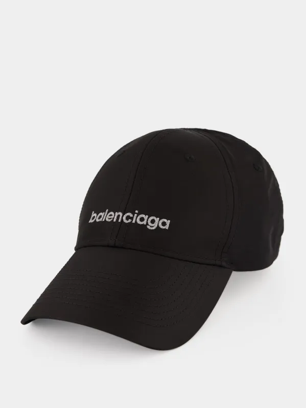 Black Techwear Logo Cap made by Balenciaga