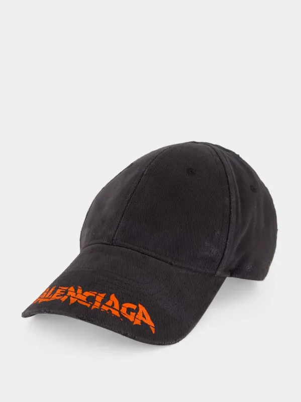 Black Logo Cotton Cap made by Balenciaga