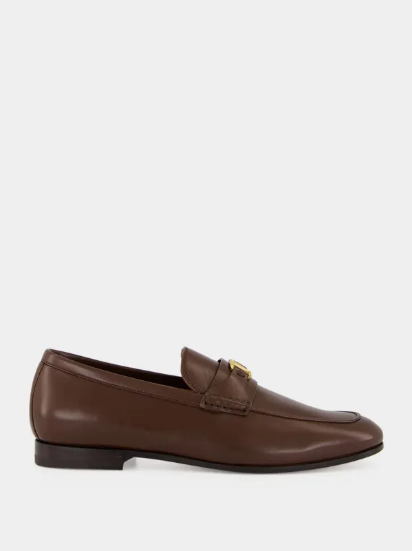 Brown VLogo Signature Nappa Loafers made by Valentino Garavani