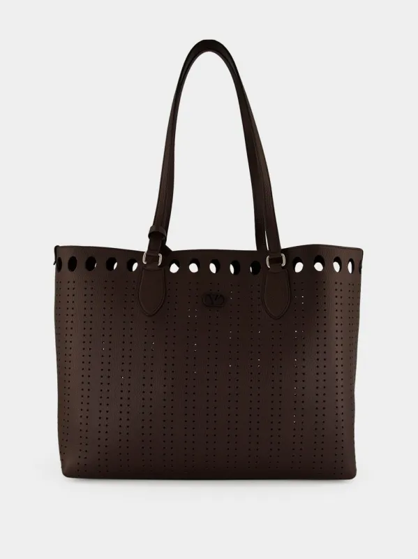 Brown Dottie Medium Shopping Bag made by Valentino Garavani